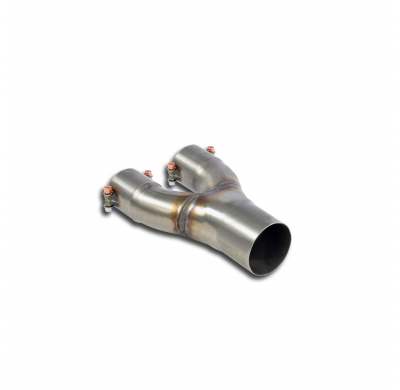 Tubo conexión "Y-Pipe" (2->1) Sistema de escape Cat-back "Twin Pipe" 100% de acero inoxidable - Para difusor/parachoques trasero