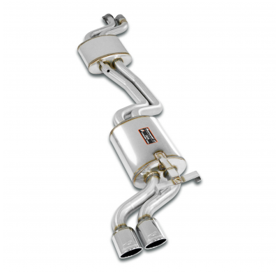 Tubo central + Silencioso trasero 90x70 100% acero inoxidable, sistema "Cat.-Back", 2 x Ø54 mm MERCEDES C124 E 280 24v (M104 - 1
