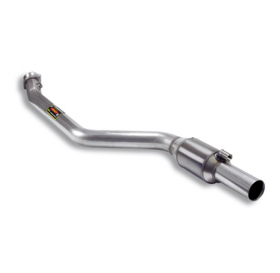 Downpipe izquierdo con catalizador metalico Sistema 100% Acero Inox, Oversize 2 x Ø65mm -> 2 x Ø60mm -> 1 x Ø76mm - Solo kit com