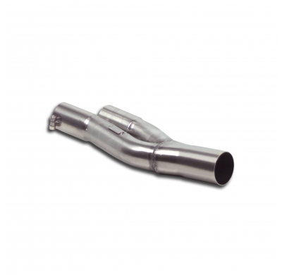Tubo conexión Y-Pipe Sistema 100% de acero inoxidable, 1 x Ø80 mm -> 2 x Ø60 mm -> 1 x Ø76 mm - Solo kit completo BMW E46 Compac