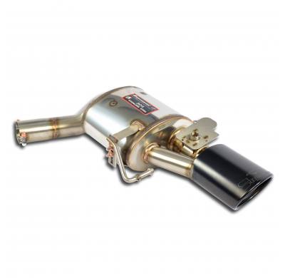 Silencioso trasero derecho 150x105 con válvula Sistema 100% de acero inoxidable, sobredimensionado Ø80 mm - Para parachoques tra