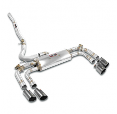 Escape trasero con válvula OO100 derecha - OO100 izquierda "Gris plomo" Sistema 100% de acero inoxidable BMW U10 X2 M 35i xDrive