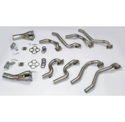 Colectores Derecho-Izquierdo (volante derecha e izquierda) Sistema 100% de acero inoxidable, 2 x Ø70 mm para "Cat.-Back" OEM - S