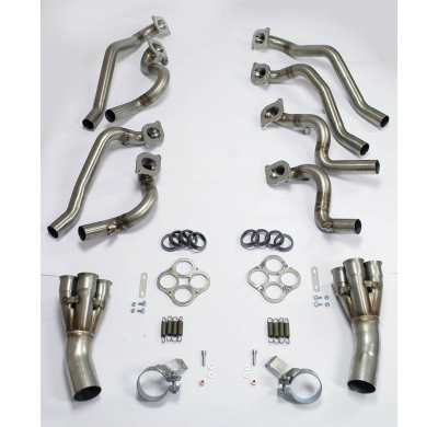 Colectores Derecho-Izquierdo (volante derecha e izquierda) Sistema 100% de acero inoxidable, 2 x Ø70 mm para "Cat.-Back" OEM - S
