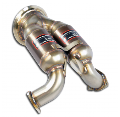 Downpipe + catalizador metálico (Left Hand Drive / Right Hand Drive) Sistema 100% de acero inoxidable, tamaño extragrande 2 x Ø6