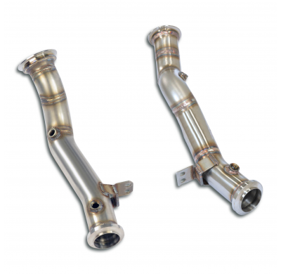 Downpipe kit Derecho-Izquierdo (Reemplaza catalizador) Sistema 100% de acero inoxidable, sobredimensionado 2 x Ø65 mm -> 2 x Ø60