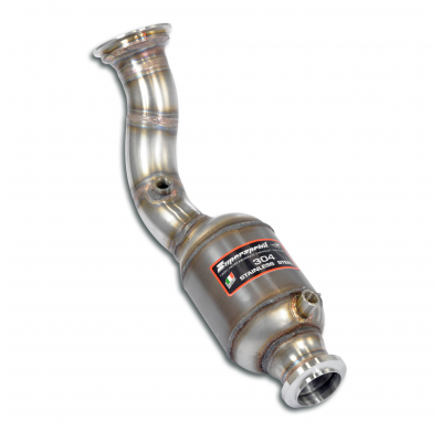 Downpipe izquierdo + catalizador metalico Sistema 100% de acero inoxidable, sobredimensionado 2 x Ø65 mm -> 2 x Ø60 mm - (Volant