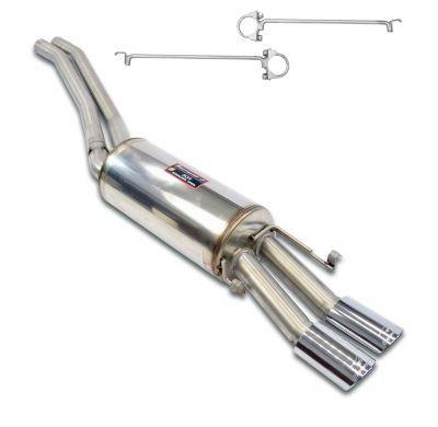 Mid-pipe kit + rear muffler, oval tips 90x70For AMG wide body rear bumper Sistema "Cat.-back" 100% de acero inoxidable - Solo ki