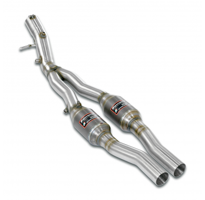 Kit tubos delanteros Derecho-Izquierdo con catalizador metalico Sistema de doble tubo 100% acero inoxidable, sobredimensionado:
