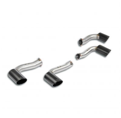 Colas de escape Derecha-Izquierda OO100 "Gun Metal Grey" Kit de escape central y trasero 100% acero inoxidable - Solo kit comple