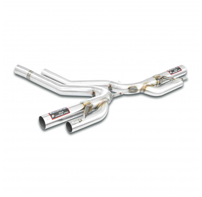 Rear pipe Right - Left(Muffler delete) Sistema 100% de acero inoxidable para el escape central de serie - Solo kit completo PORS