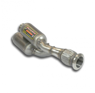 Tubo "Y-Pipe" izquierdo con catalizador metalico Sistema 100% Acero Inox 2 x Ø76mm LAMBORGHINI AVENTADOR SVJ Coupè V12 (770 CV)