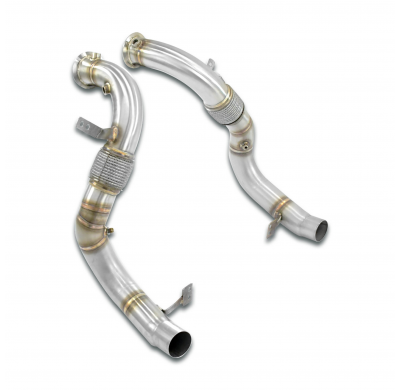 Kit de tubo de escape turbo derecho - izquierdo (reemplaza el convertidor catalítico) Compatible con el sistema "Cat.-Back" de s