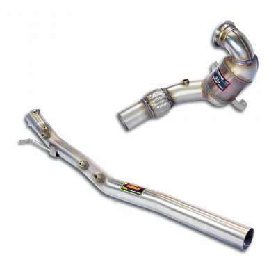 Kit de tubo de escape turbo + convertidor catalítico metálico de 200 CPSI (elimina el filtro de partículas de gasolina) Sistema