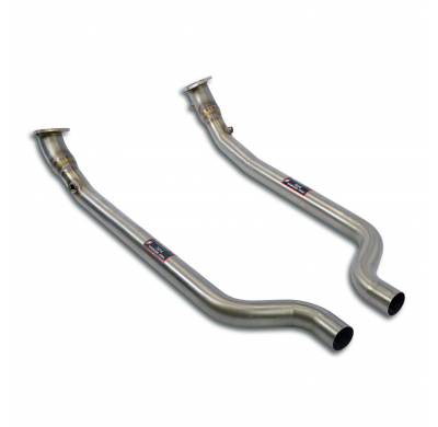 Downpipe kit Right - Left(Replaces catalytic)  Sistema 100% de acero inoxidable. Sobredimensionado 2 x Ø65 mm para la sección ce
