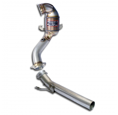 Kit bajante turbo + Catalizador Metalico 100 CPSI WRC Sistema 100% de acero inoxidable, sobredimensionado Ø76mm-> Ø70mm - Solo k