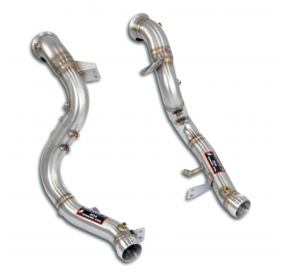 Downpipe kit Right + LeftDeletes the primary and the secondary catalytics Sistema 100% de acero inoxidable 2 x Ø 70 mm MERCEDES-