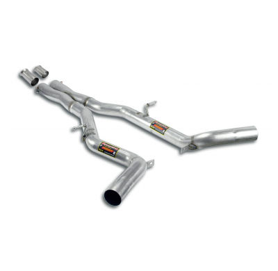 Centre pipe Sistema "Cat.-back" 100% de acero inoxidable - Solo kit completo MERCEDES W209 CLK 63 AMG "Black Series" 6.3i V8 (50
