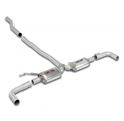 Silencioso trasero Derecho-Izquierdo "Racing" Sistema derecha-izquierda 100% acero inoxidable. Tamaño extragrande Ø60 mm - Para