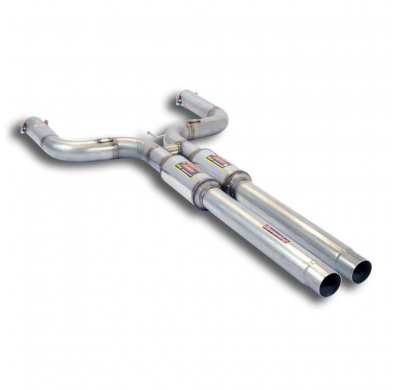 Silencioso trasero Derecho-Izquierdo "H-Pipe" Silenciador central 100% acero inoxidable, sobredimensionado 2 x Ø70 mm - Para la
