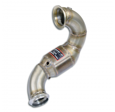 Downpipe + catalizador metalico 200CPSI Tubo de escape descendente Ø90 mm 100% acero inoxidable - Elimina el convertidor catalít