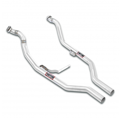 Downpipe right - left Kit de bajantes derecha e izquierda, 100% acero inoxidable, sobredimensionado 2 x Ø60 mm - Solo kit comple
