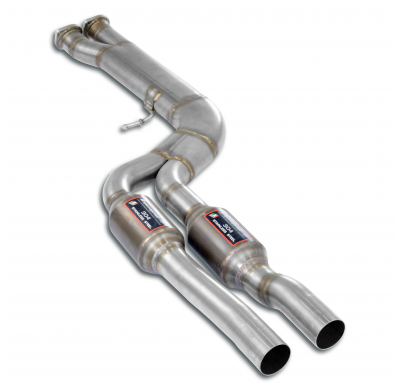 Tubo en J con catalizadores metálicos Sistema 100% de acero inoxidable, ligero para competición/resistencia - Kit de silenciador