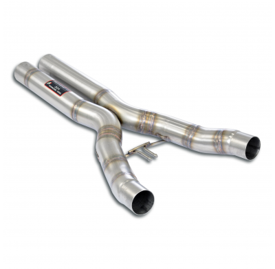 Tubo central "X-Pipe"    Sistema 100% de acero inoxidable, sobredimensionado 2 x Ø70 mm - Para silenciador trasero OEM - Solo ki