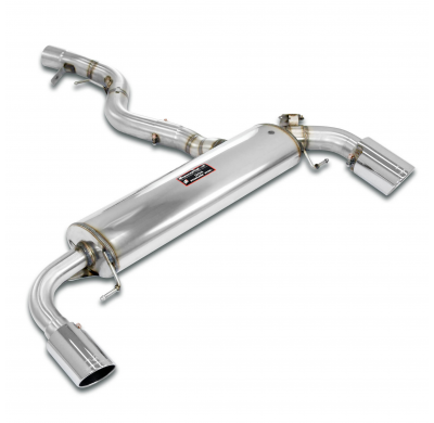 Silencioso trasero Derecho-Izquierdo O100 con válvula  Sistema 100% de acero inoxidable - Downpipe con conexión tipo "V-clamp" -