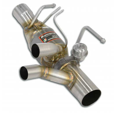 Tubo trasero derecho con válvula + convertidor catalítico metálico (elimina el filtro de partículas de gasolina) Sistema 100% de