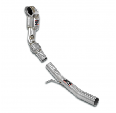 Downpipe + catalizador metalico 200 CPSI   Sistema 100% de acero inoxidable - Sobredimensionado Ø80 mm - Ø76 mm - Solo kit comp