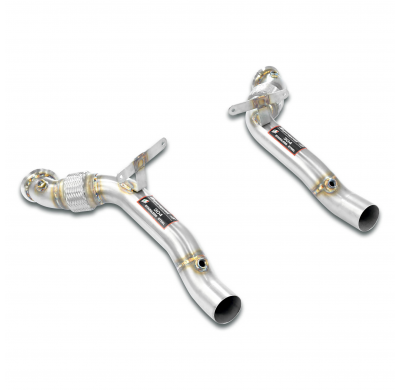 Downpipe kit Right + Left(Replaces catalytic converter) Kit de tubo de bajada 100% acero inoxidable, lado derecho e izquierdo. F