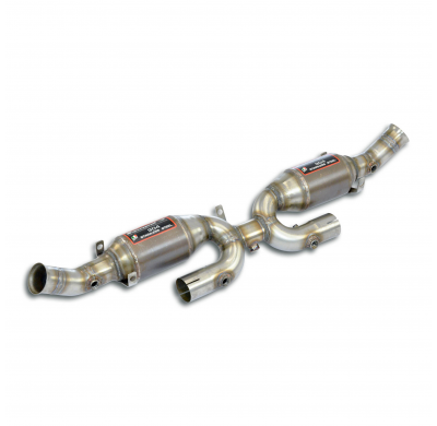 Escape delantero derecho - izquierdo + convertidor catalítico metálico Sistema 100% de acero inoxidable para colectores OEM - Mo