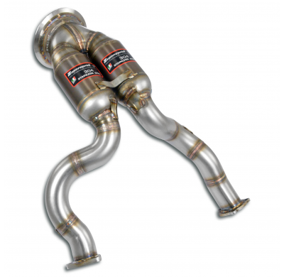 Bajante + catalizador metalico Tubo de bajada + convertidor catalítico metálico - Sobredimensionado 2 x Ø65 mm, 100 % acero inox