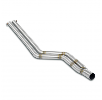 Tubo delantero + Tubo central Sistema completo 100% de acero inoxidable, sobredimensionado 2 x Ø50 mm -> 1 x Ø65 mm - Solo kit c