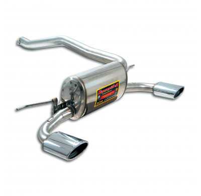 Escape trasero derecho + izquierdo 2 salidas 145 x Sistema 100% de acero inoxidable, sobredimensionado 2 x Ø60 mm -> 1 x Ø76 mm,