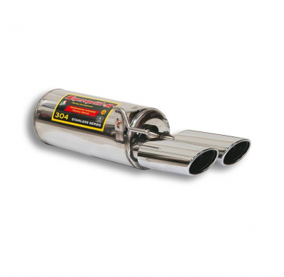 Rear exhaust Left 120 X 80  Sistema de escape "Cat.-back" 100% de acero inoxidable, 2 x Ø60 mm - Kit de silenciador trasero para