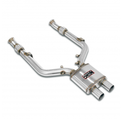Escape delantero derecho - izquierdo (elimina el filtro de partículas de gasolina) Sistema de escape trasero doble de acero inox