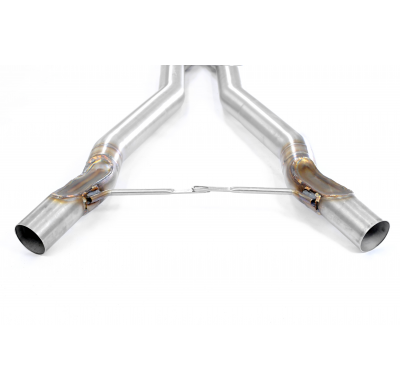 Kit de tubos centrales "X-Pipe" ALTERNATIVA:Sistema 100% Acero Inox para colectores OEM BMW E64 Cabrio M6 5.0i V10 ' 05 -> Kit t