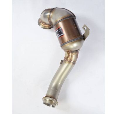 Kit bajante turbo + Catalizador metalico 200 CPSI Sistema 100% de acero inoxidable, sobredimensionado Ø76mm-> Ø70mm - Solo kit c