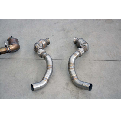 Kit turbo downpipe + Catalizador metalico derecho Acepta el sistema original "Cat.-Back" Kit de tubo de bajada derecho + izquier