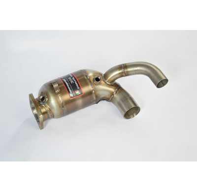 Escape delantero derecho con catalizador metálico de 100 CPSI. Sistema 100% Acero Inox para silencioso trasero OEM Solo sistema
