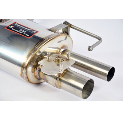 Silencioso trasero izquierdo con válvula Sistema 100% de acero inoxidable, sobredimensionado Ø80 mm (también compatible con mode