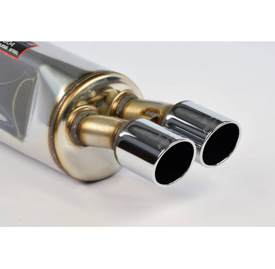 Escape trasero OO80 Sistema "Cat.-back" 100% acero inoxidable - 2 x Ø50mm. Solo kit completo. BMW E24 M 635CSi Kat (S38 Engine -