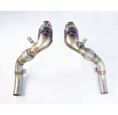 Turbo Downpipe Kit +  Catalizador Metalico Izquierdoaccepts the Stock "Cat.-Back" System - Bmw F10 / F11 550i V8 Lci 2012-> Supe