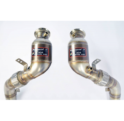Turbo Downpipe Kit + Catalizador Metalico Derechoaccepts the Stock "Cat.-Back" System  - Bmw F10 / F11 550i V8 Lci 2012-> Supers