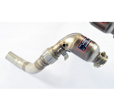 Turbo Downpipe Kit + Catalizador Metalico Derechoaccepts the Stock "Cat.-Back" System  - Bmw F10 / F11 550i V8 Lci 2012-> Supers