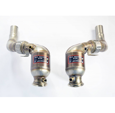 Turbo Downpipe Kit +  Catalizador Metalico Izquierdoaccepts the Stock "Cat.-Back" System - Bmw F10 / F11 550i V8 Lci 2012-> Supe