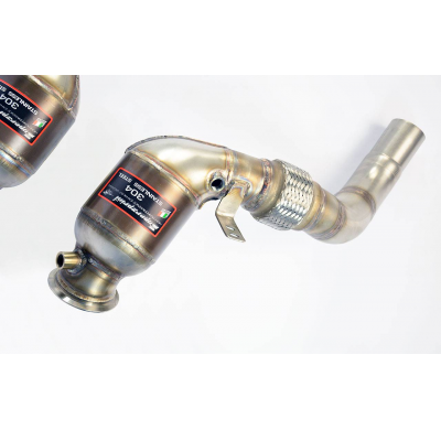 Turbo Downpipe Kit +  Catalizador Metalico Izquierdoaccepts the Stock "Cat.-Back" System - Bmw F10 / F11 550i V8 Lci 2012-> Supe