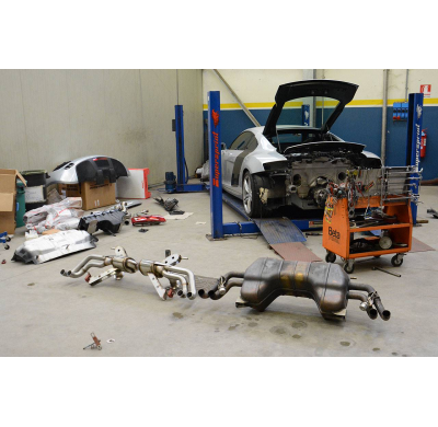 Escape Trasero Derecho-Izquierdo "Racing"4 Salidas (Reemplaza Catalizador Secundario , Se Monta Con Las Colas Oem)-13,5 Kg -